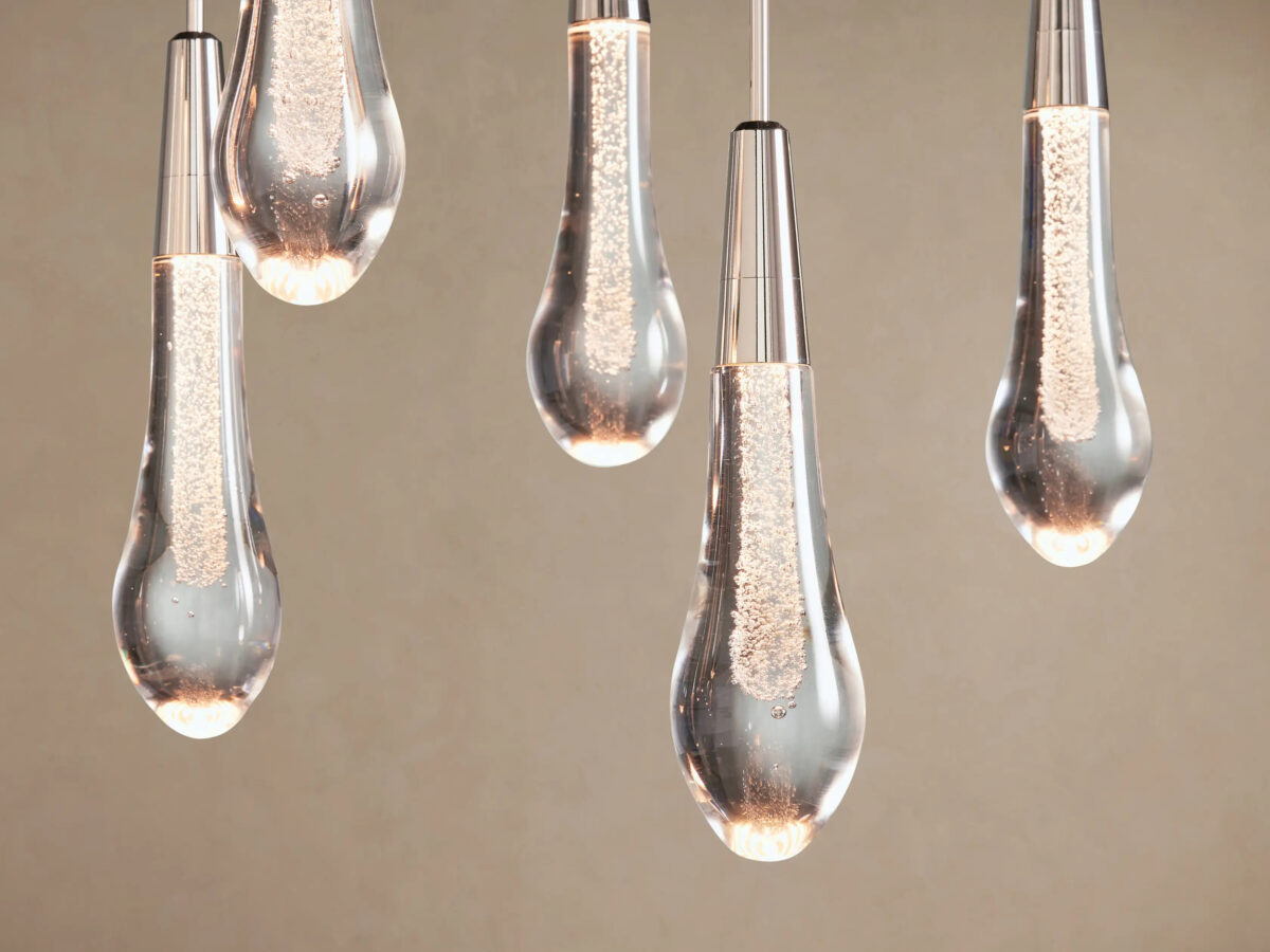 GV Soltaire Glass LED Chandelier in Nickel - Image 3