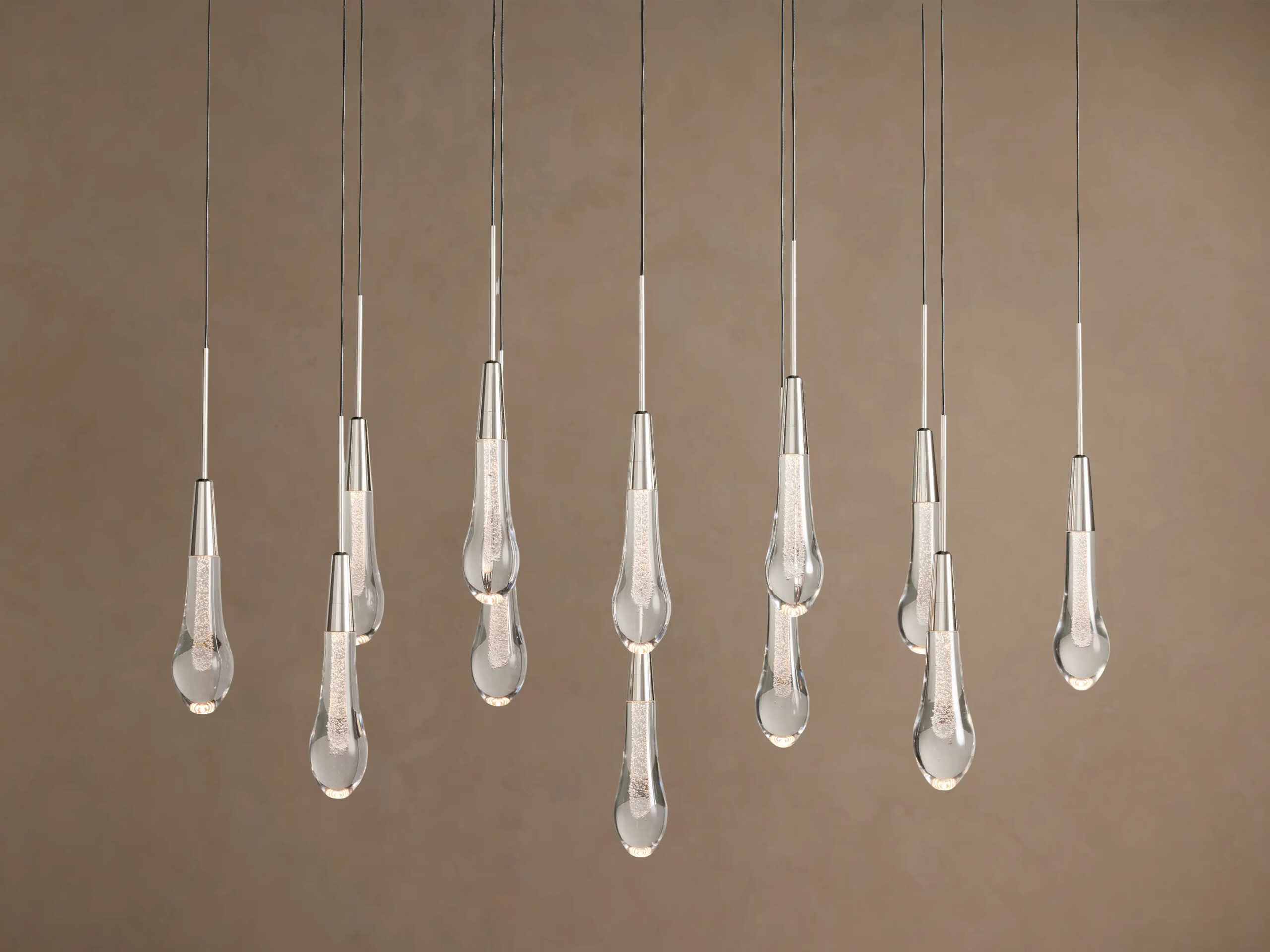 6610031H209_BTH260115 GV Soltaire Glass LED Chandelier in Nickel - Image 1