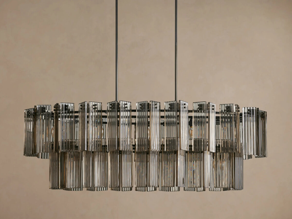 GV Glass Chandelier Oval Tiered 63 Inch - Image 18