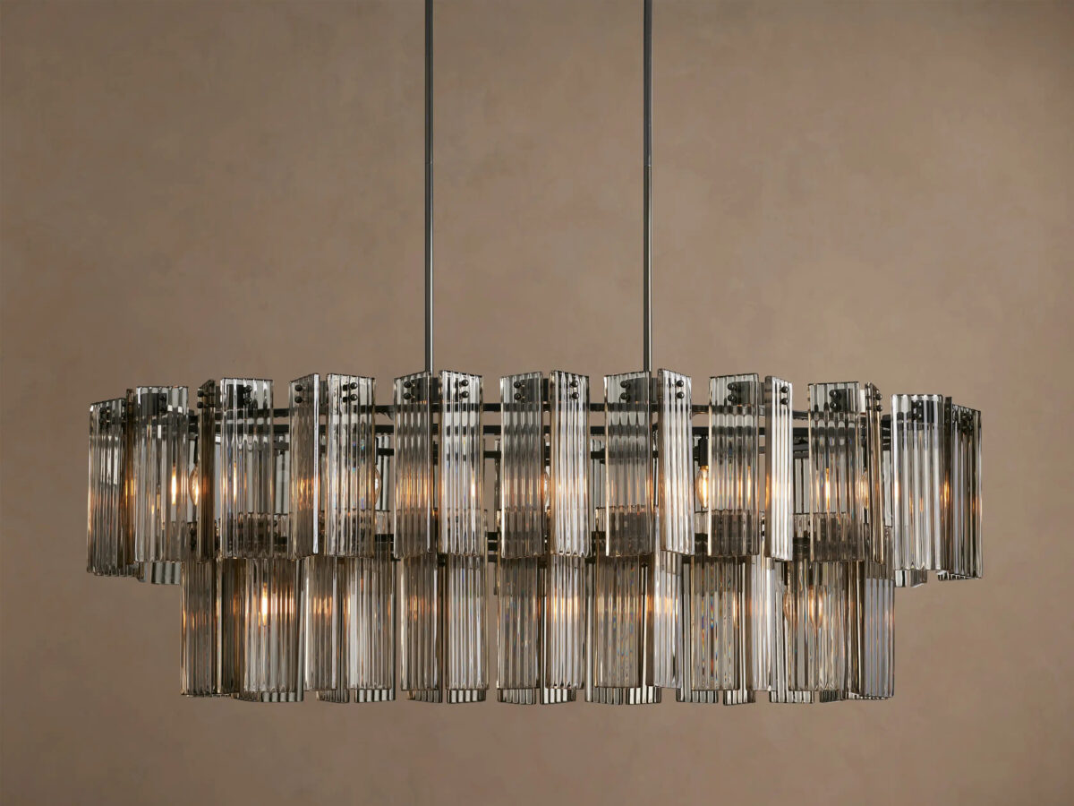 GV Glass Chandelier Oval Tiered 63 Inch - Image 17