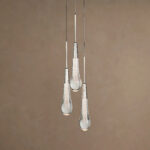 GV Soltaire Nickel LED Pendant with Seeded Glass