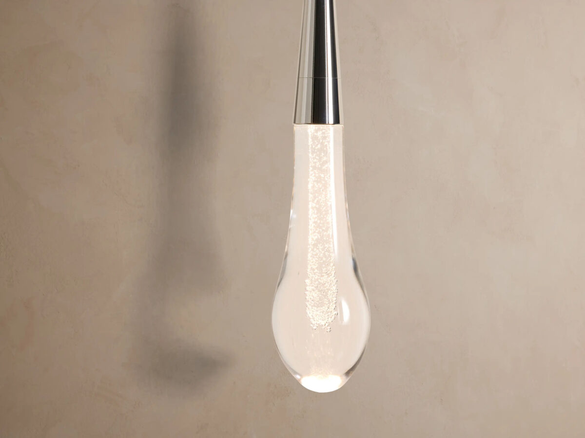 GV Soltaire Modern Nickel Sconce with Seeded Glass - Image 3