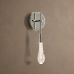 GV Soltaire Modern Nickel Sconce with Seeded Glass