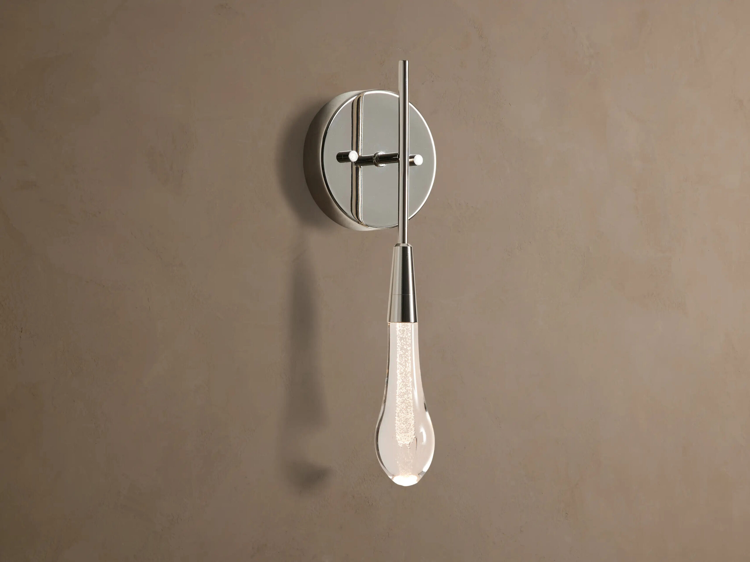 6610031H212_BTS260112 GV Soltaire Modern Nickel Sconce with Seeded Glass - Image 1