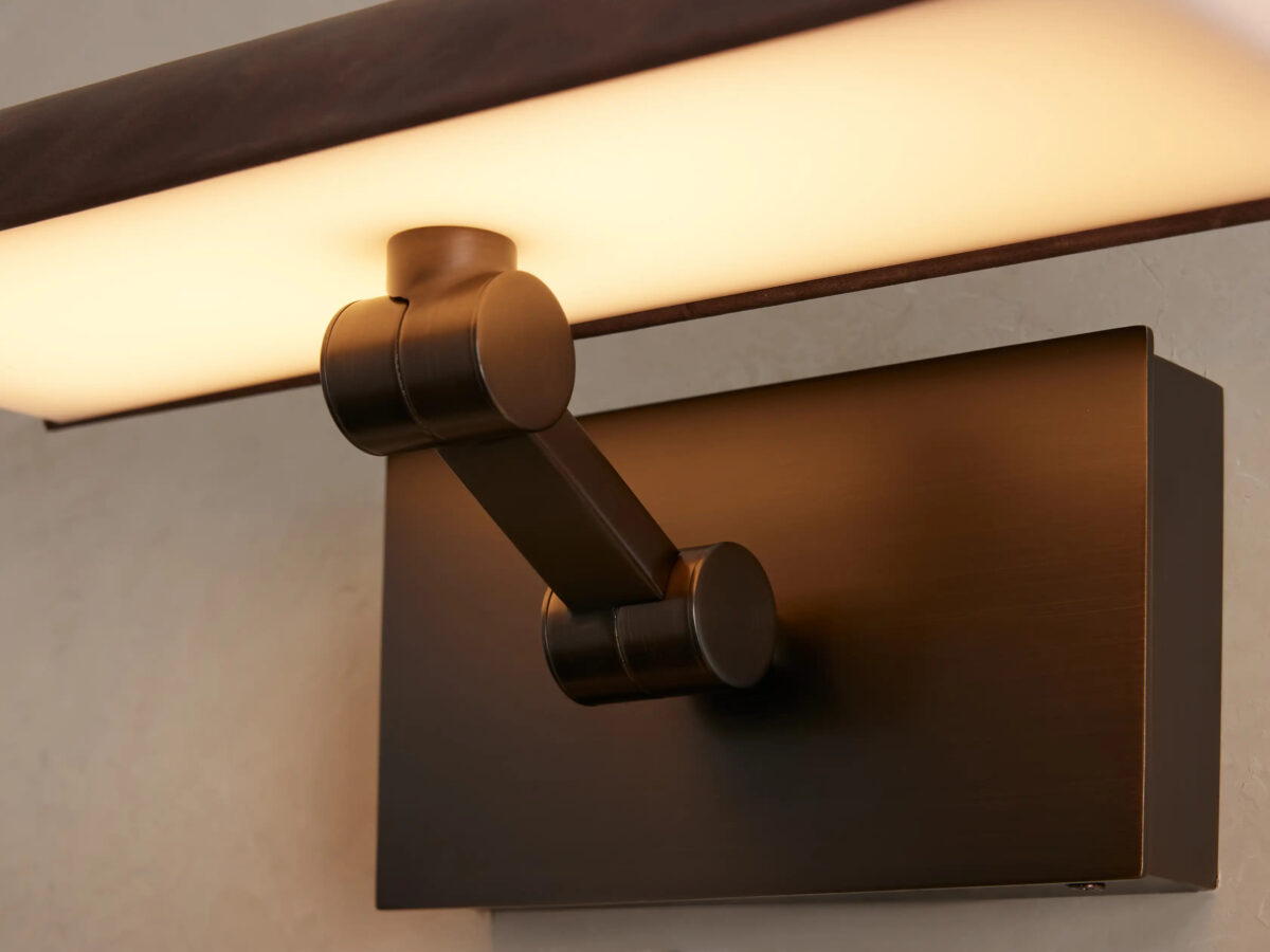 GV Bronze Picture Light Leather Wrapped LED Sconce - Image 4