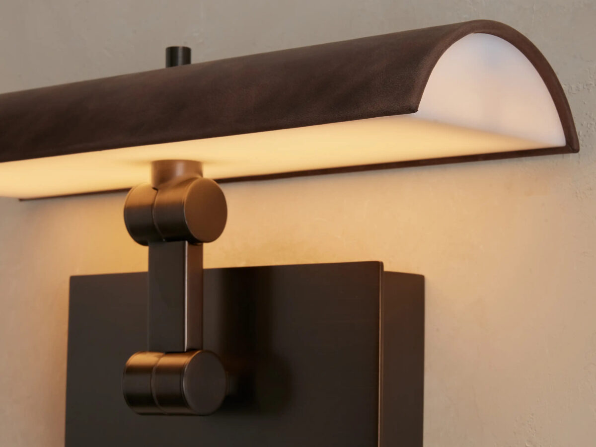 GV Bronze Picture Light Leather Wrapped LED Sconce - Image 3