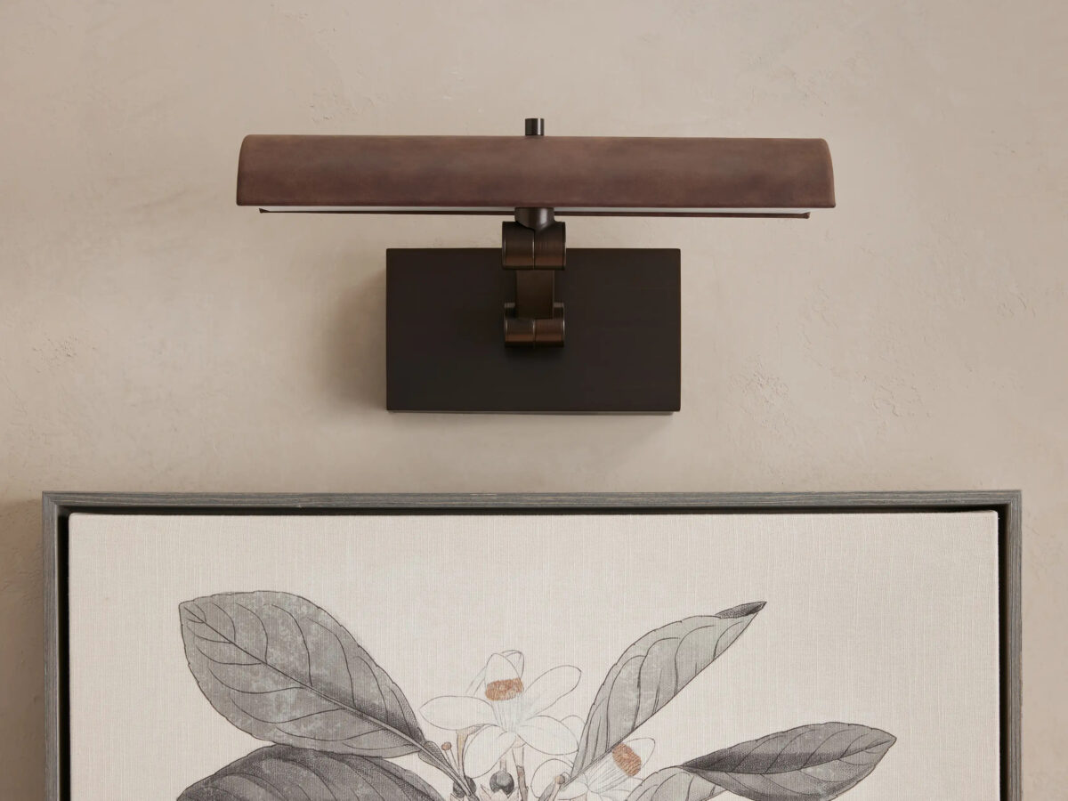 GV Bronze Picture Light Leather Wrapped LED Sconce - Image 2