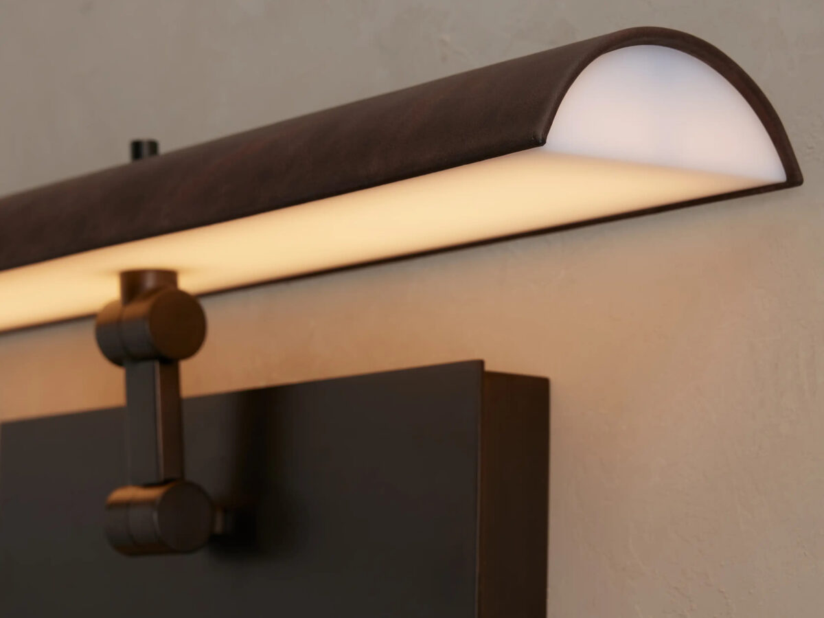 GV Bronze Picture Light Leather Wrapped LED Sconce - Image 8