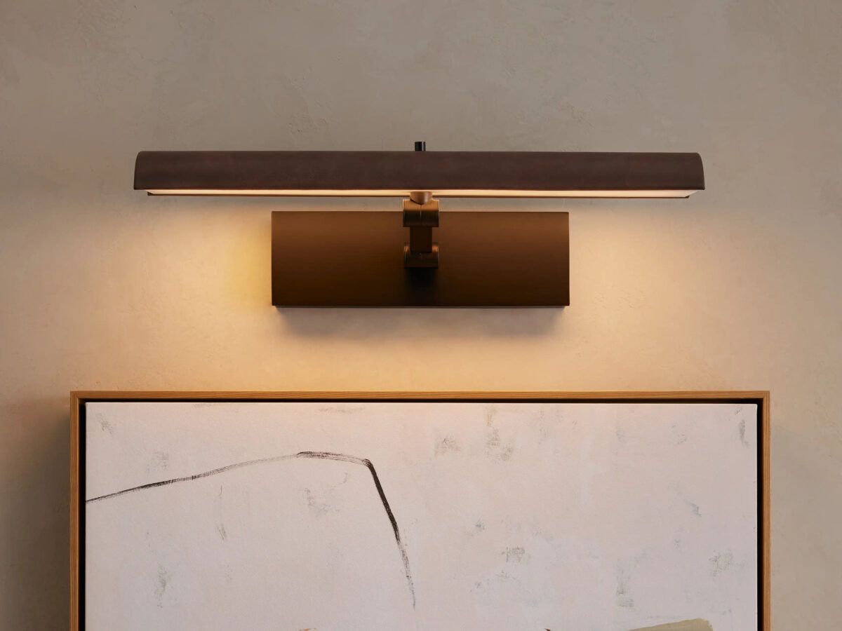 GV Bronze Picture Light Leather Wrapped LED Sconce - Image 5