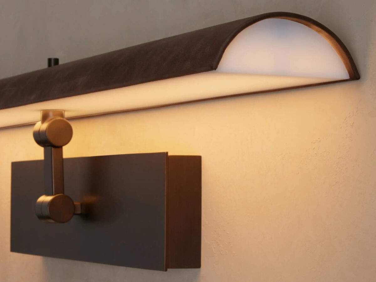 GV Bronze Picture Light Leather Wrapped LED Sconce - Image 12