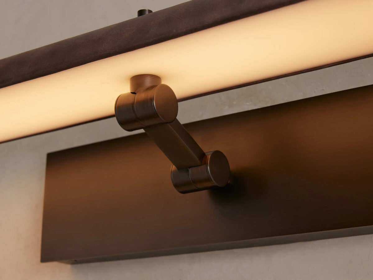 GV Bronze Picture Light Leather Wrapped LED Sconce - Image 11