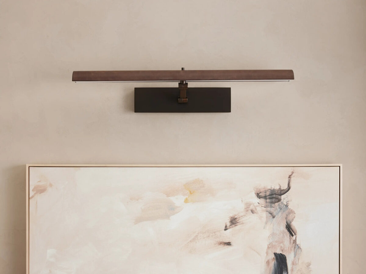 GV Bronze Picture Light Leather Wrapped LED Sconce - Image 10