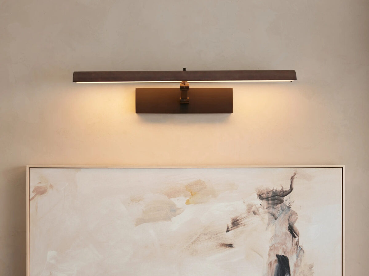 GV Bronze Picture Light Leather Wrapped LED Sconce - Image 9