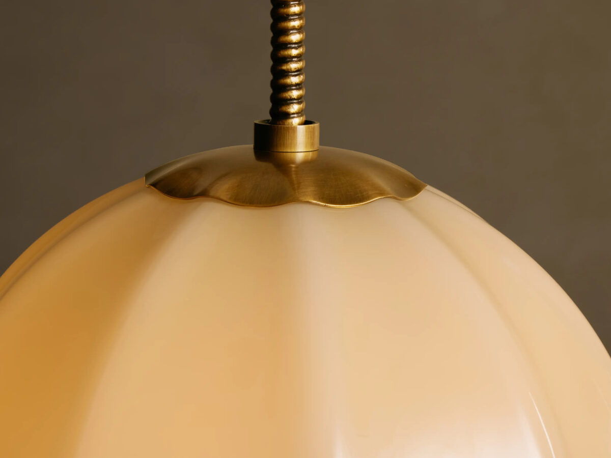 GV Agnes Brass Glass Pendant 12 Inch - Image 3