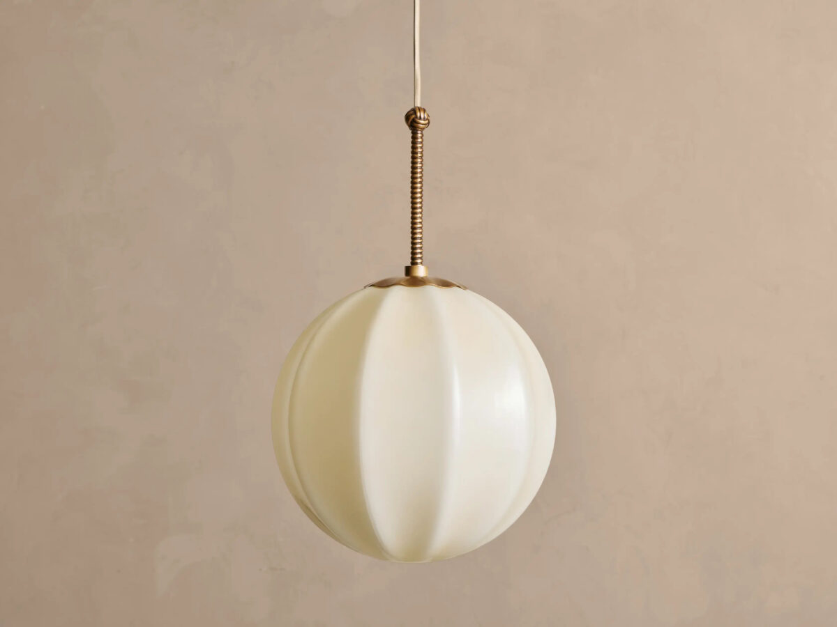 GV Agnes Brass Glass Pendant 12 Inch - Image 2