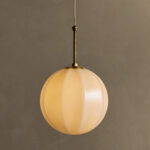 GV Agnes Brass Glass Pendant 12 Inch