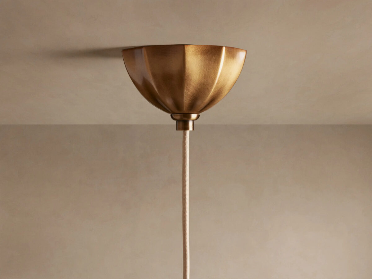 GV Agnes Brass Glass Pendant 12 Inch - Image 8