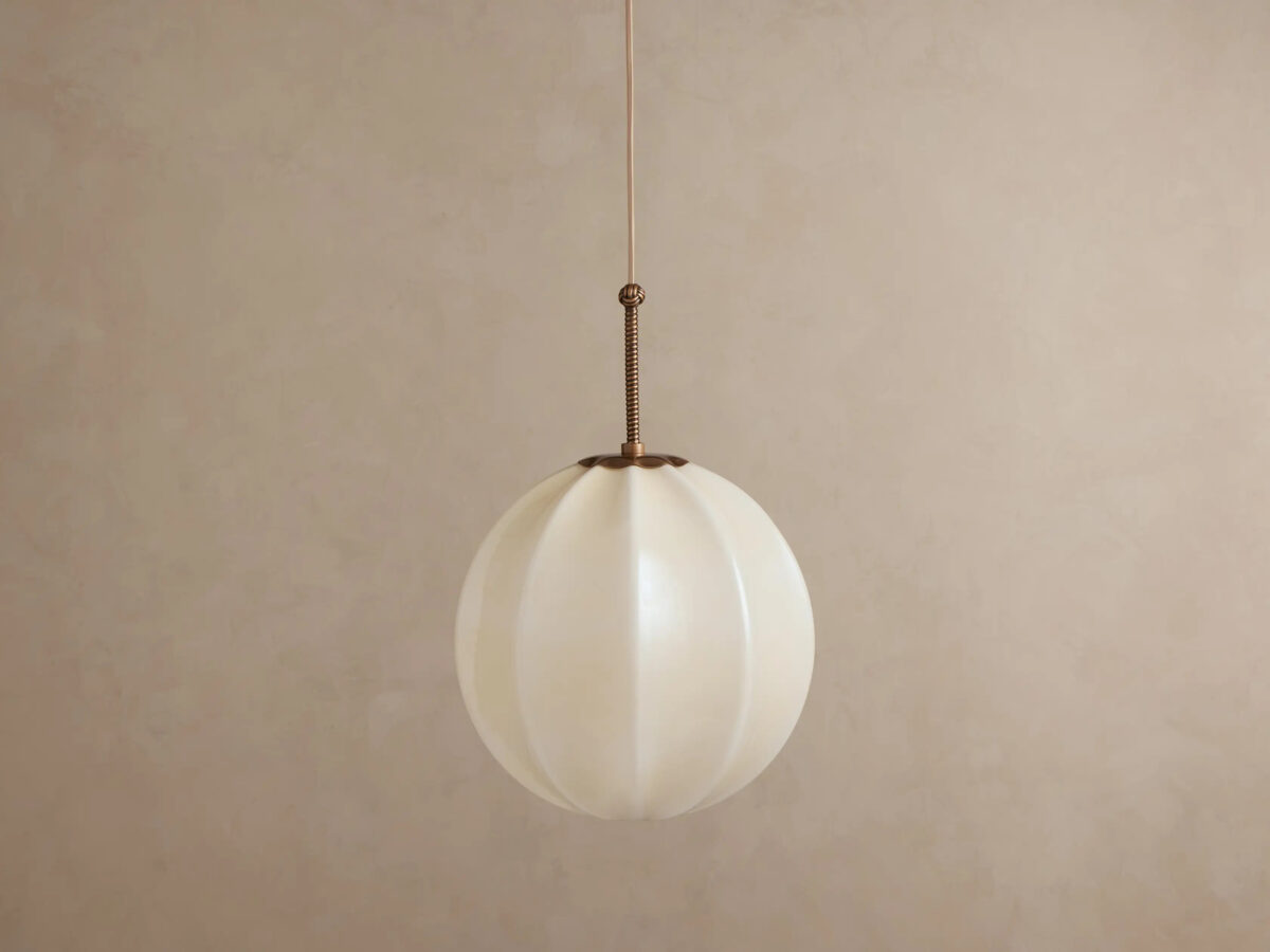 GV Agnes Brass Glass Pendant 12 Inch - Image 6