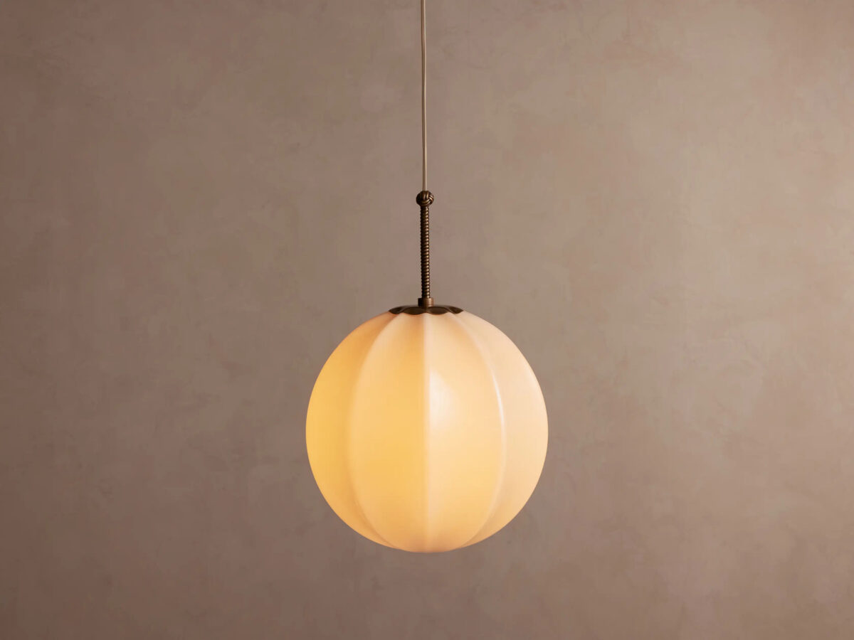 GV Agnes Brass Glass Pendant 12 Inch - Image 5