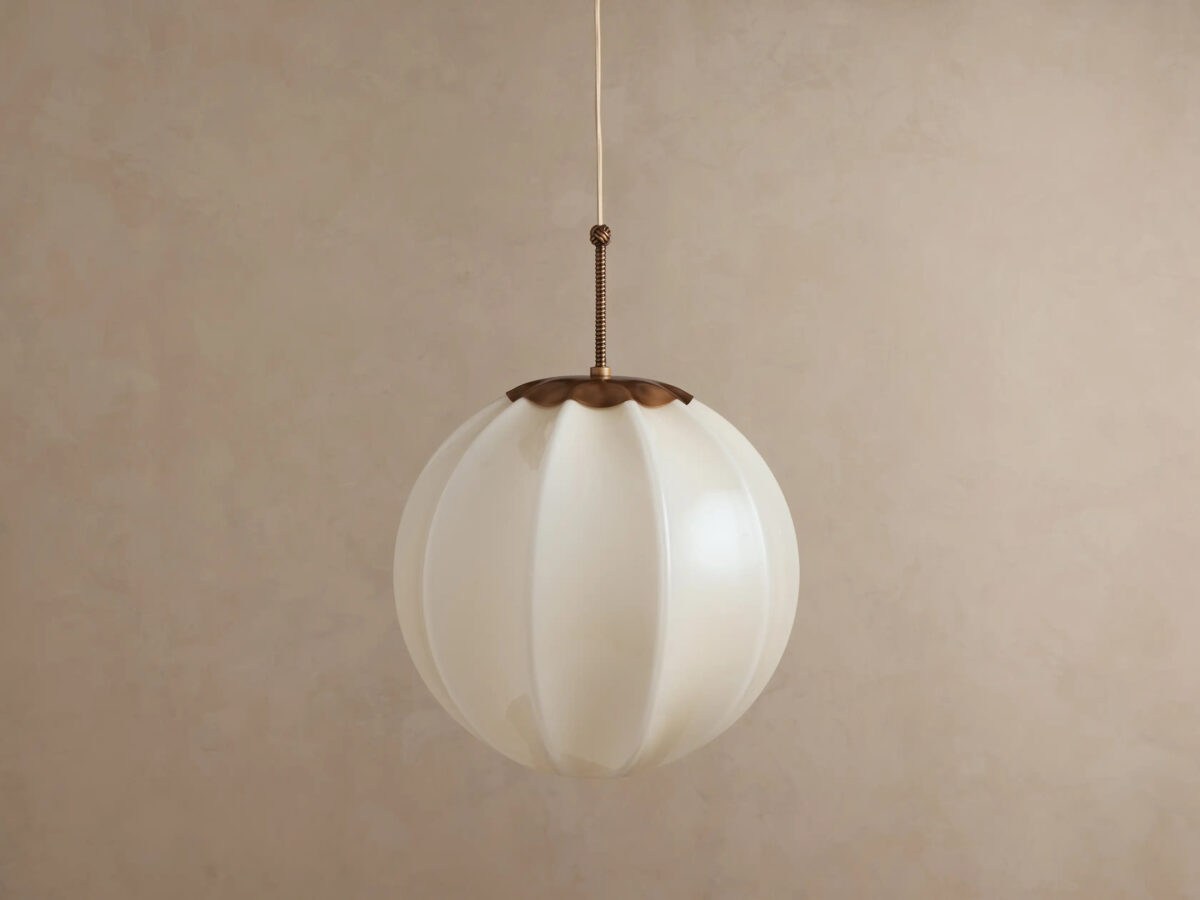 GV Agnes Brass Glass Pendant 12 Inch - Image 10