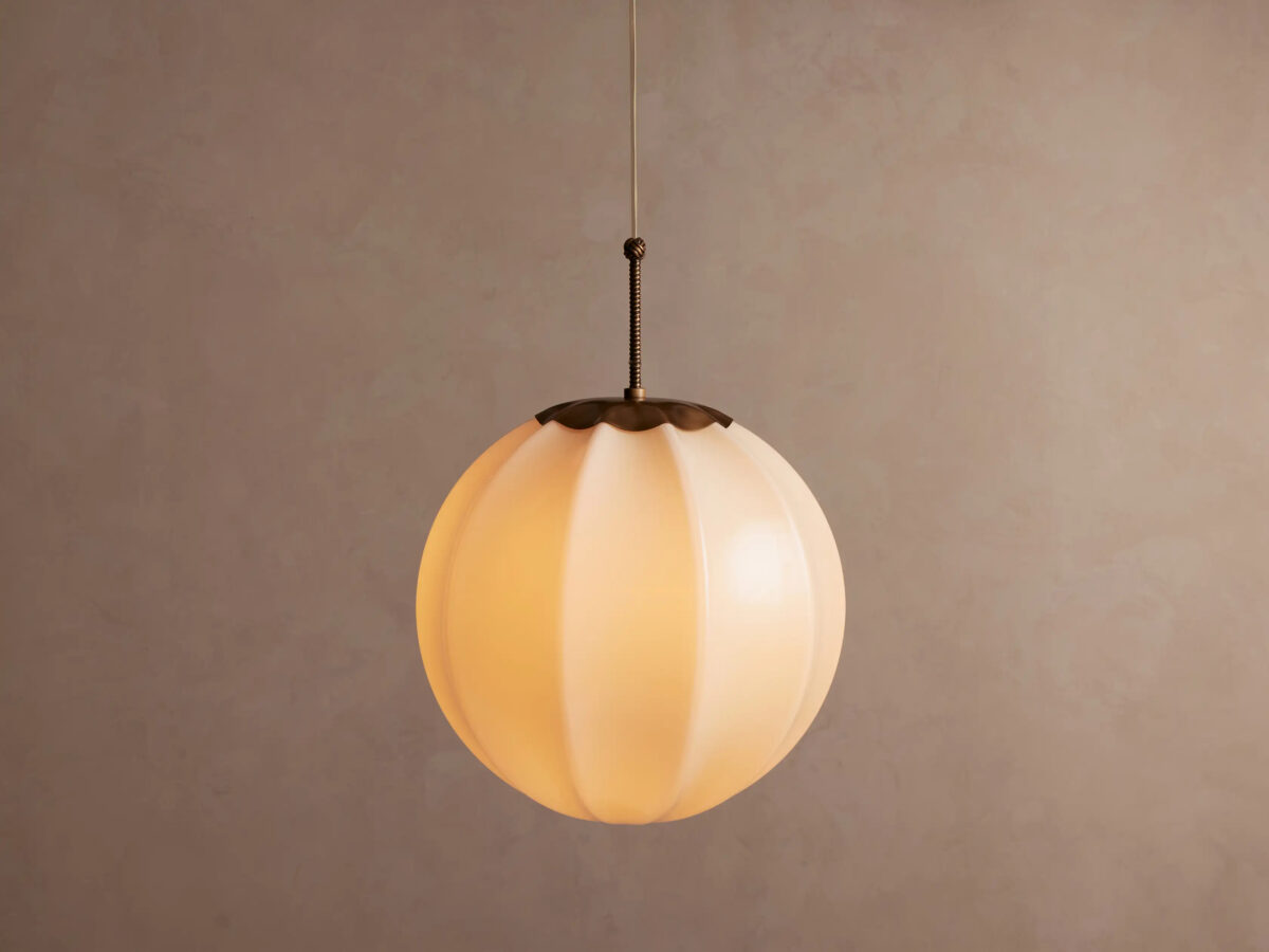 GV Agnes Brass Glass Pendant 12 Inch - Image 9