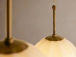 GV Brass Chandelier with Cream Glass Globes - Image 3
