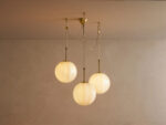 GV Brass Chandelier with Cream Glass Globes