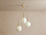 GV Brass Chandelier with Cream Glass Globes - Image 2