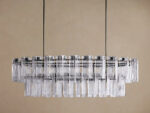GV Tiered Glass Light 72 Inch Oval Bronze Chandelier - Image 2