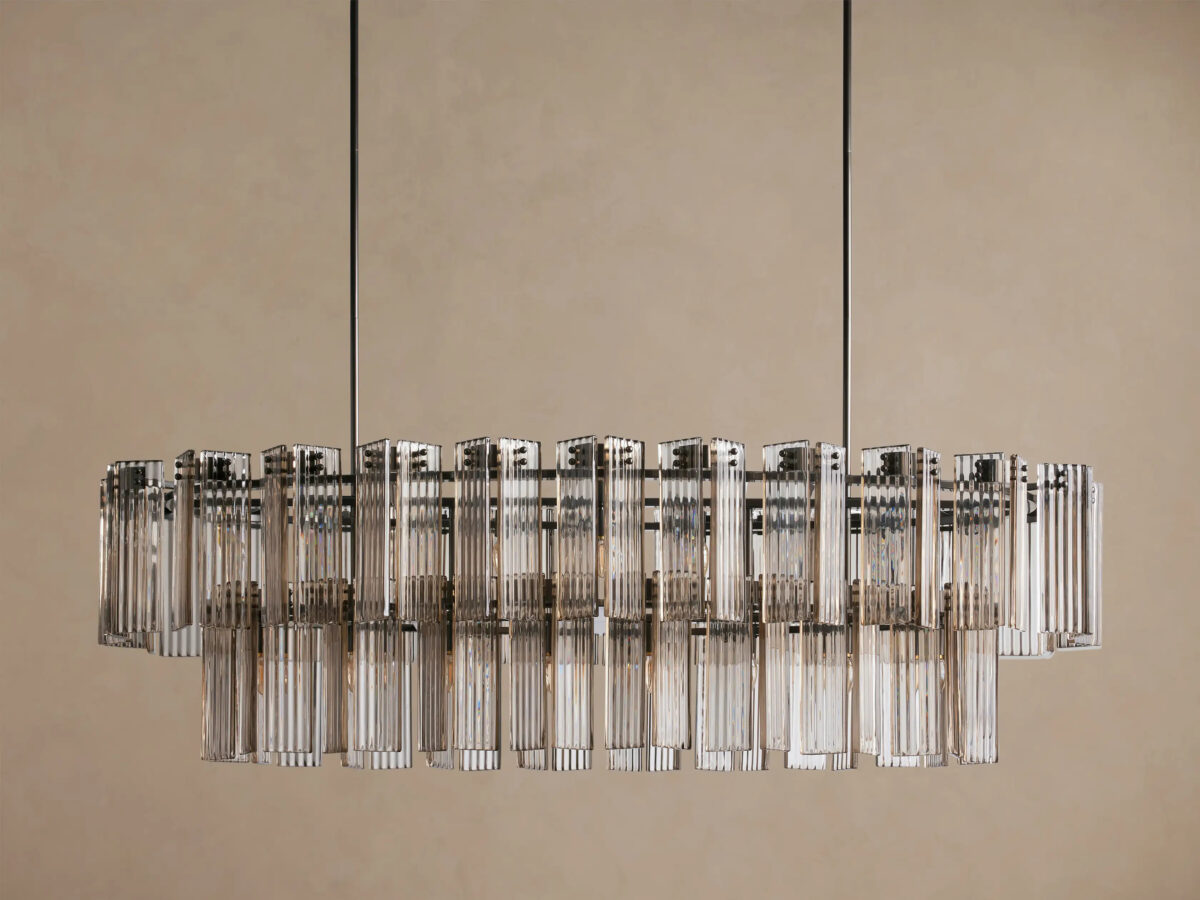 GV Glass Chandelier Oval Tiered 63 Inch - Image 22