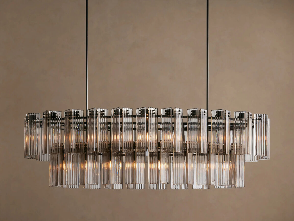 GV Glass Chandelier Oval Tiered 63 Inch - Image 21