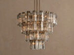 GV Delsie Glass Chandelier Smoke Brass 48 Inch