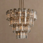 GV Delsie Glass Chandelier Smoke Brass 48 Inch