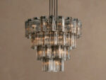 GV Delsie Glass Chandelier Smoke Brass 48 Inch - Image 9