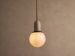 GV Marble Globe Pendant in Beige Coralle