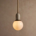 GV Marble Globe Pendant in Beige Coralle