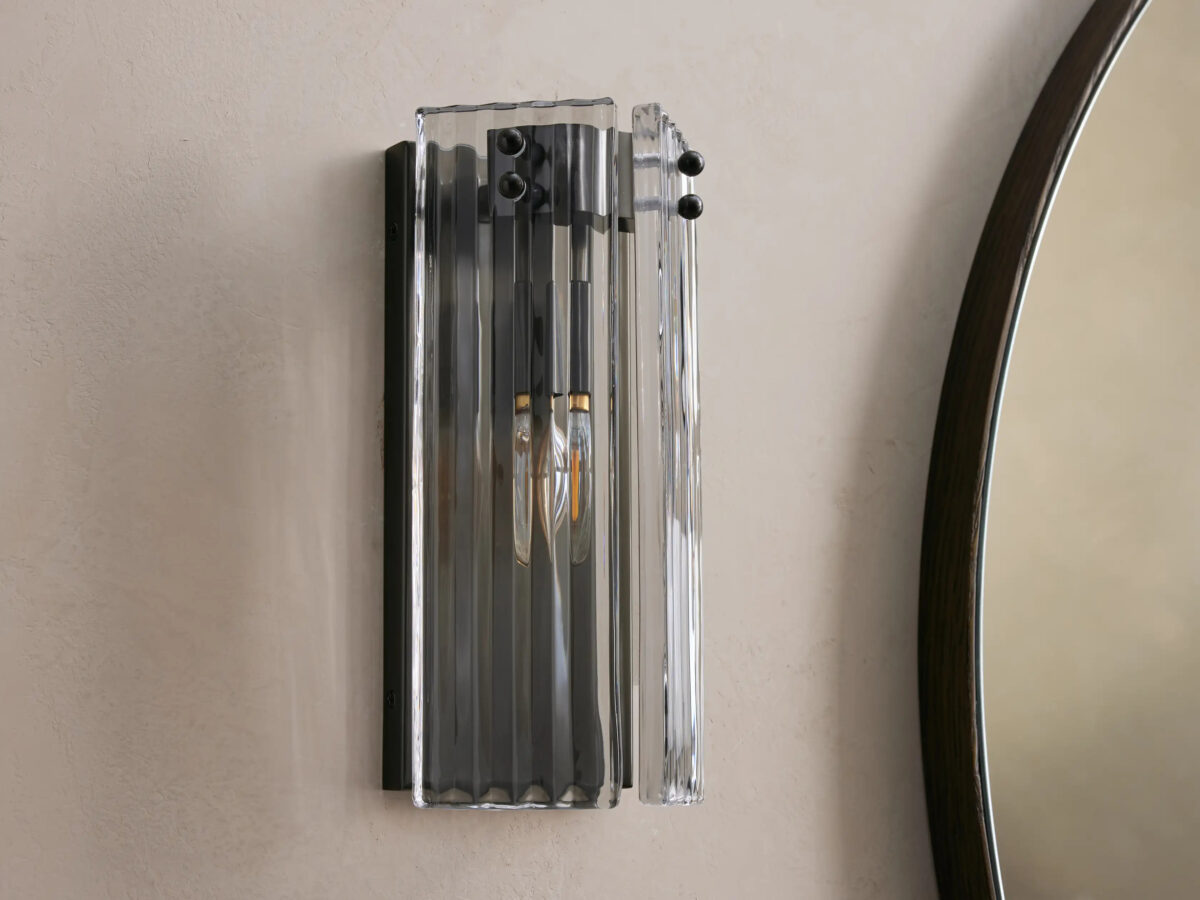 GV Delsie Reeded Glass Sconce in Smoke Bronze - Image 8