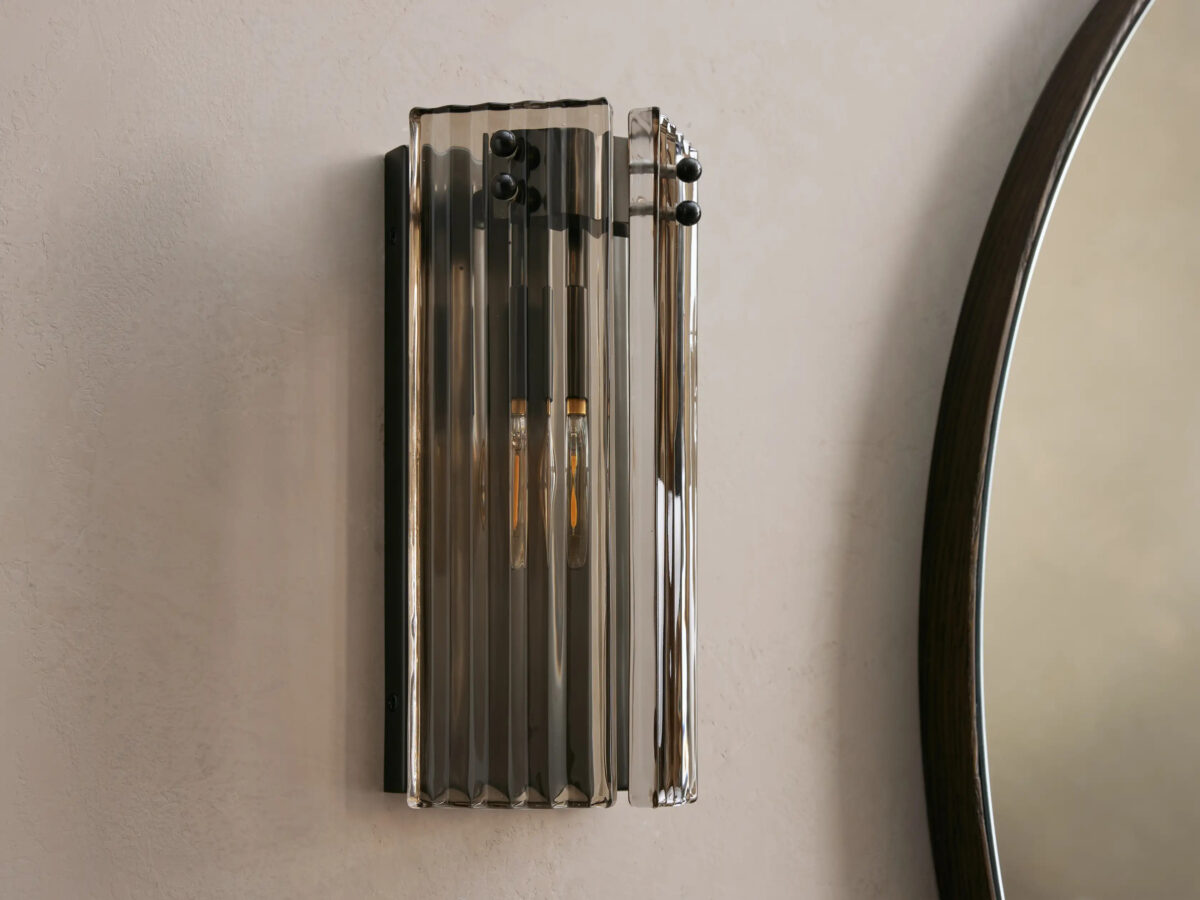 GV Delsie Reeded Glass Sconce in Smoke Bronze - Image 2