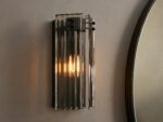 GV Delsie Reeded Glass Sconce in Smoke Bronze