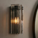 GV Delsie Reeded Glass Sconce in Smoke Bronze