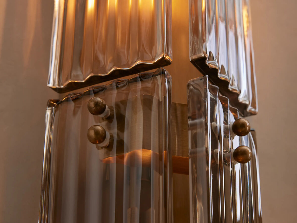 GV Reeded Glass Sconce Double Wall Light - Image 12
