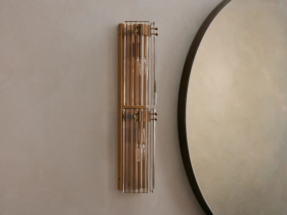 GV Reeded Glass Sconce Double Wall Light - Image 11