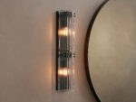 GV Reeded Glass Sconce Double Wall Light