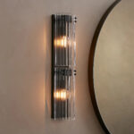 GV Reeded Glass Sconce Double Wall Light