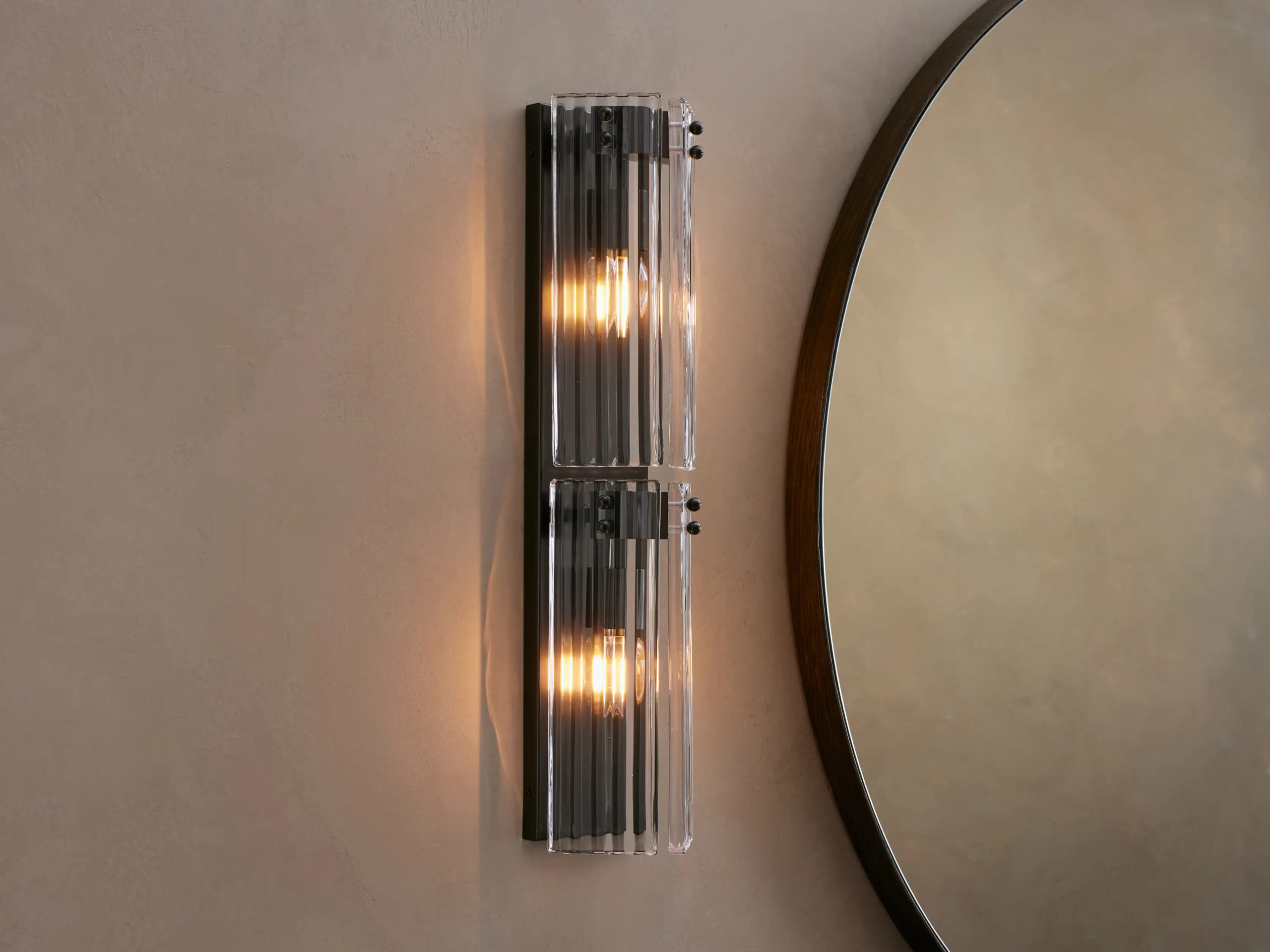 6610031H287_CE251114 GV Reeded Glass Sconce Double Wall Light - Image 1