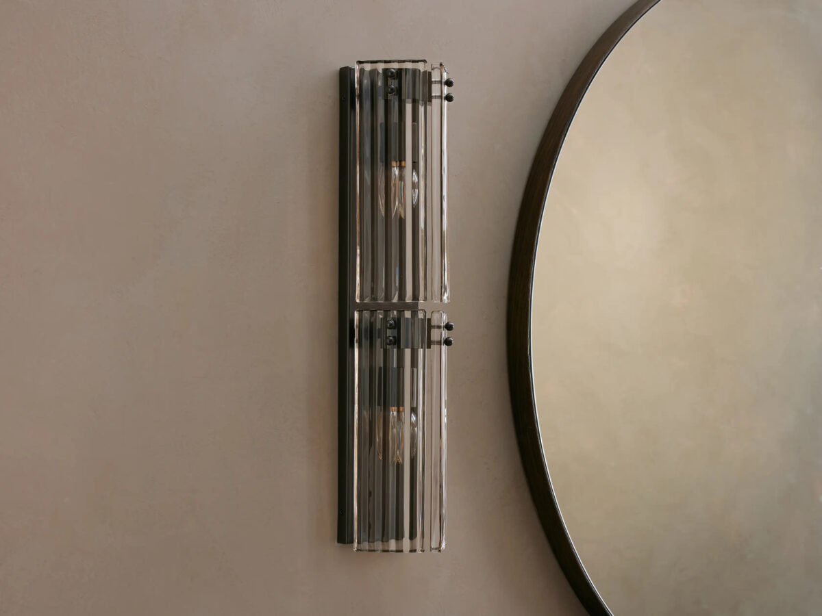 GV Reeded Glass Sconce Double Wall Light - Image 8