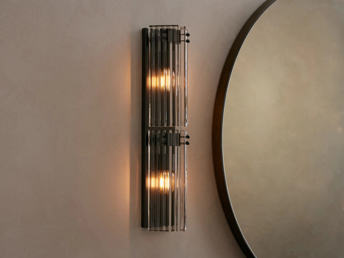 GV Reeded Glass Sconce Double Wall Light - Image 7
