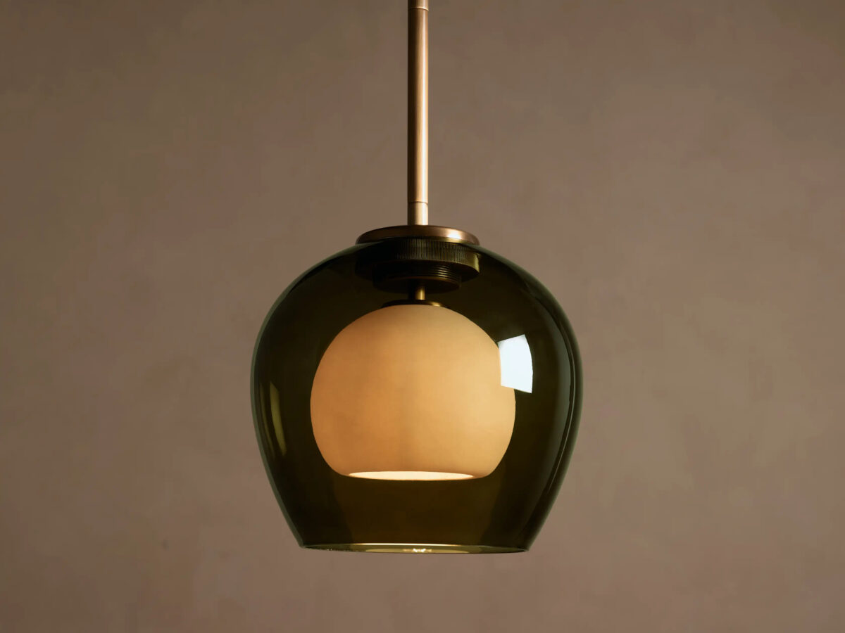 GV Romy Modern Glass Pendant 20 Inch Green - Image 9