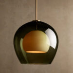 GV Romy Modern Glass Pendant 20 Inch Green