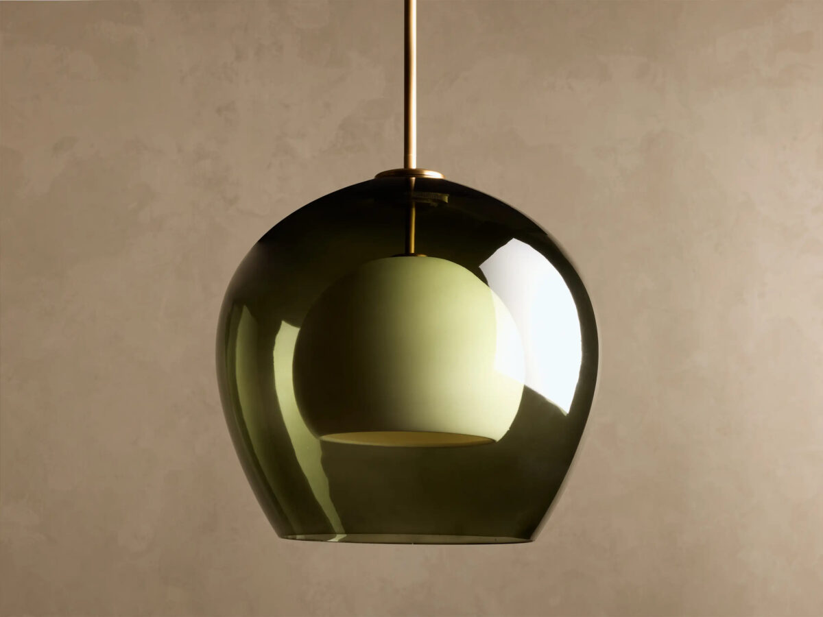 GV Romy Modern Glass Pendant 20 Inch Green - Image 2
